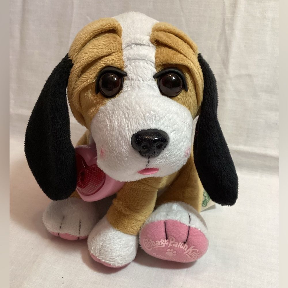 Cabbage Patch Kids CPK Adoptimals Plush Tan & Black Electronic Puppy Dog Plush
